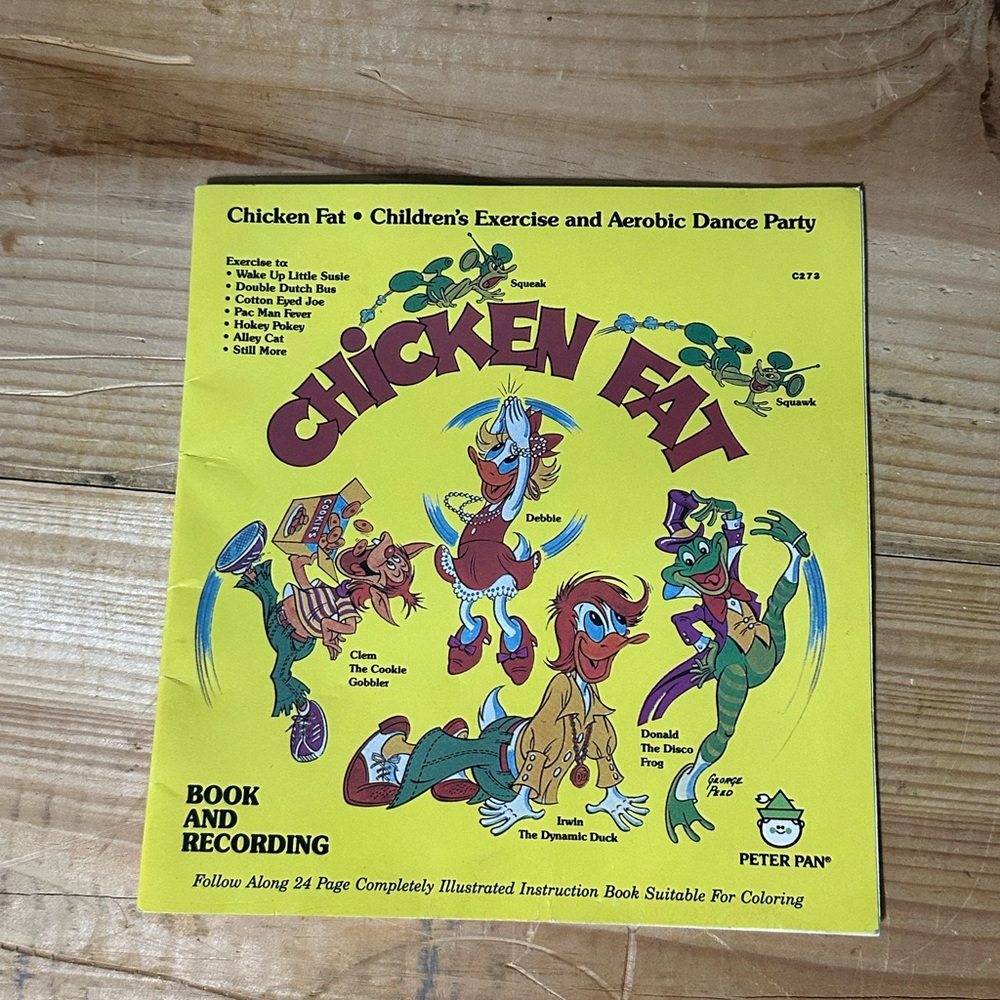 Vintage 1982 Chicken Fat Children's Aerobic Dance PartY COLORING BOOK UNUSED